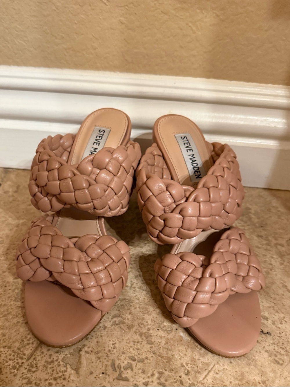 Steve Madden Nude Woven Twist Sandals